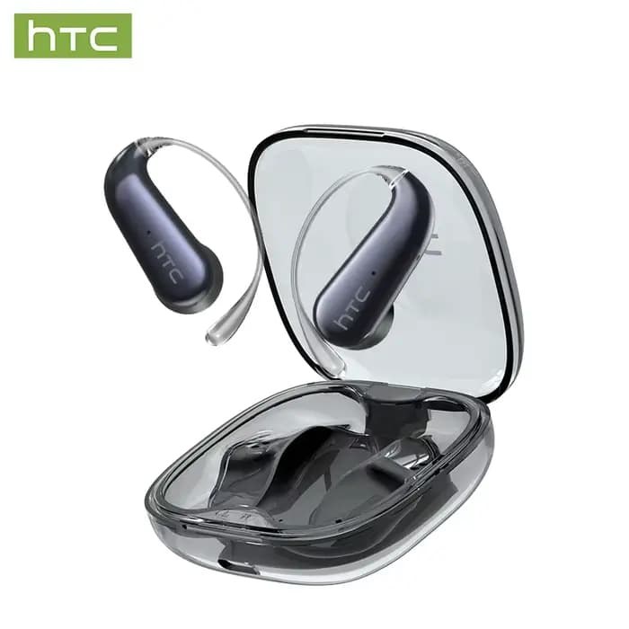 Casque Bluetooth sans fil HTC avec traduction IA, portable, faible latence, USB-C, son clair, ajuste