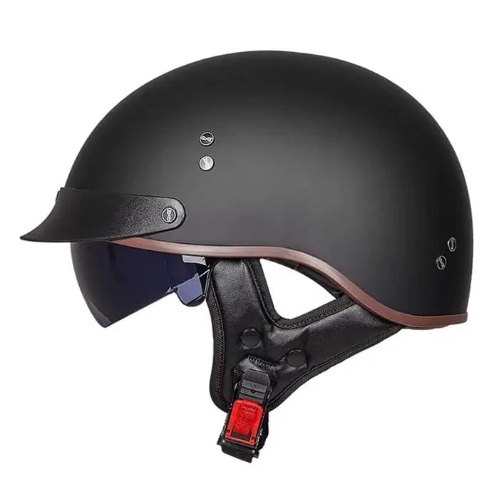 Casque de moto classique allemand avec visières HD, demi-casque, certification DOT, puzzles rétro