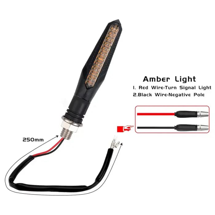 2 pièces 12V moto LED clignotants lumière 12LED clignotant arrière clignotant d'eau qui coule IP68 p