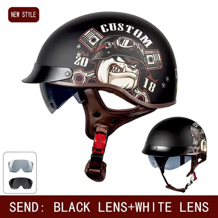 Nouveau casque de moto électrique Standard quatre saisons demi-casque rétro universel casque de moto