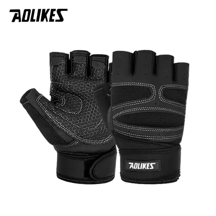 AOLIKES-Gants de bug astique à Demi-Doigt, Équipement de dehors Lourd, pour Exercice de Musculation
