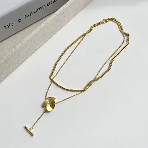Collier pendentif à deux méthodes de port pour femme, accessoires de bijoux fantaisie, style populai