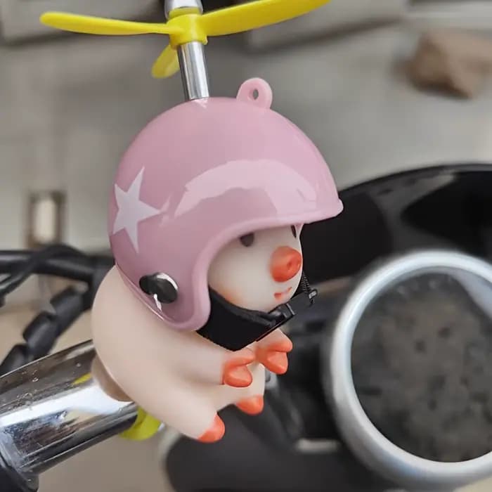Casque cochon rose et étoile blanche, décoration de moto de personnalité créative, bande élastique a