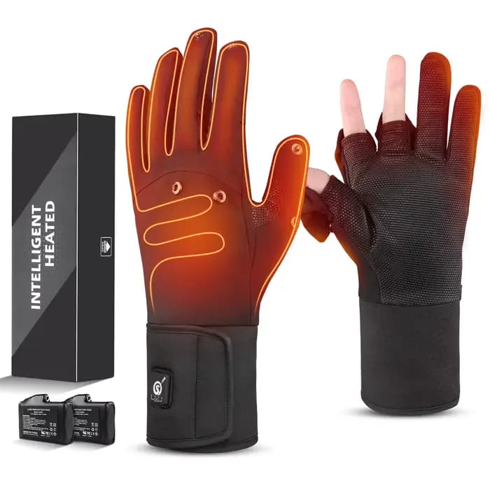 SAVIOR hiver gants chauffants thermiques pour femmes adultes en cuir de chèvre léger batterie Rechar