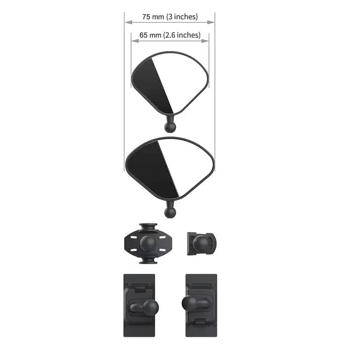 Kit de base de rétroviseurs de casque et kit de bras – Améliorez la visibilité pour les motocycliste