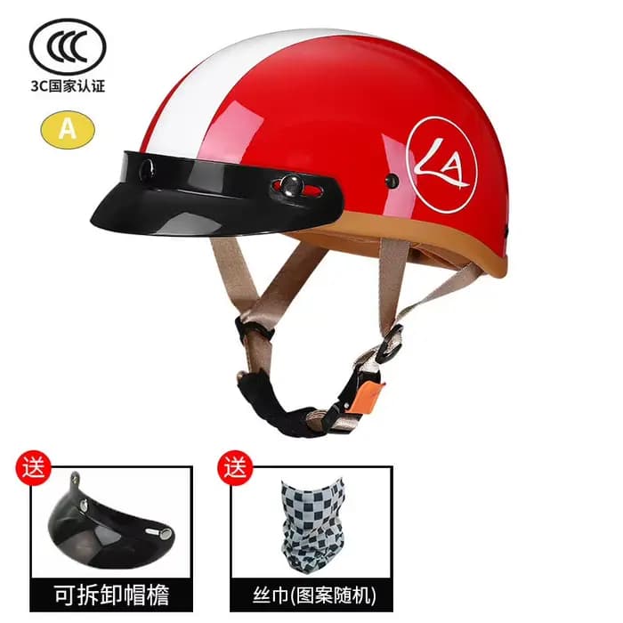 Casque de moto rétro demi-ouvert, accessoires de moto tout-terrain, casque rétro quatre saisons