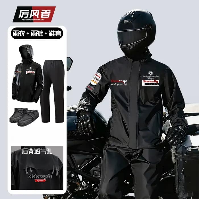 Combinaison de pluie pour moto, imperméable, réfléchissante, veste et pantalon séparés pour hommes e