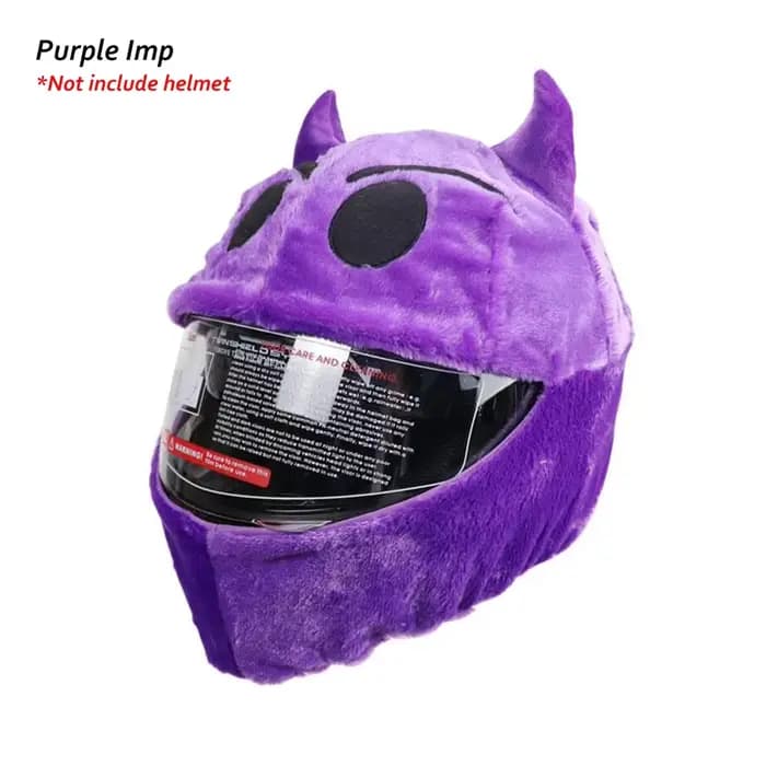 Housses de casque de moto en peluche de dessin animé drôle, housse de protection, couvertures complè
