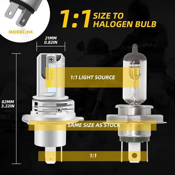 H4 LED Moto Phare Ampoules Salut Lo Faisceau Moto Lumières Pour Yamaha Kawasaki Suzuki H4 LED Lampe