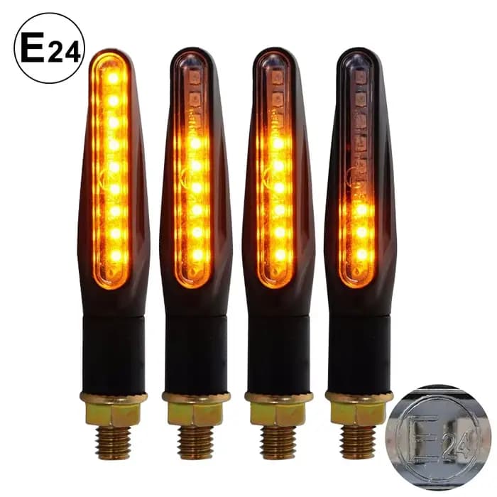 Clignotants LED pour motos, marque E24, indicateur clignotant, Signal d'arrêt arrière pliable, relai
