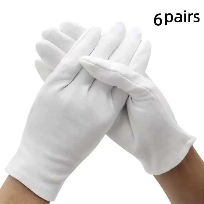 12 paires de gants de travail en coton blanc pour mains sèches, manipulation de films, bijoux, inspe