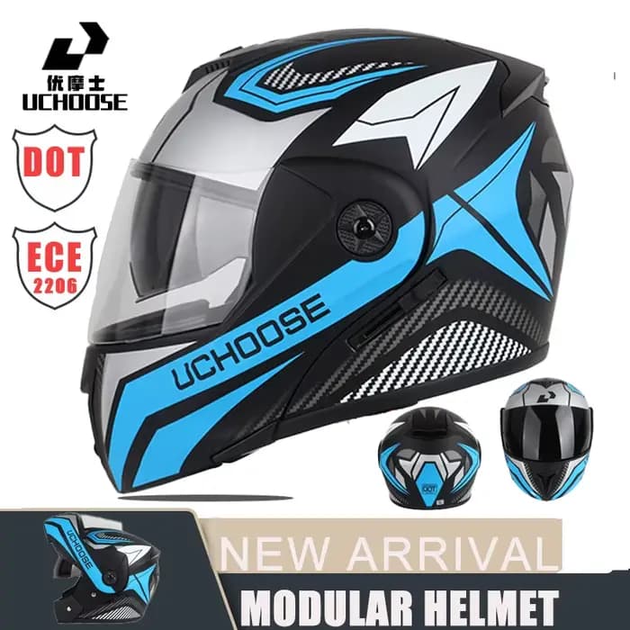 Nouveau casque de moto modulaire intégral course avec Double pare-soleil femmes homme casque rabatta