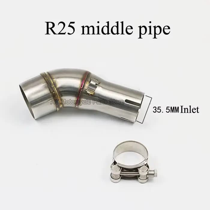 Silencieux d'échappement universel pour moto, 51mm, en acier inoxydable, tuyau à liaison centrale, p