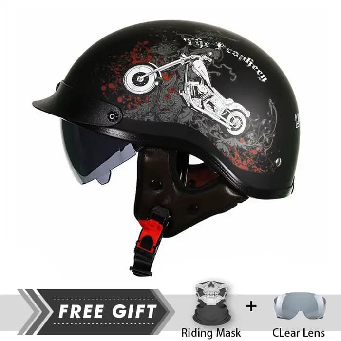 D'expériences de moto légers pour hommes et femmes, casque demi-visage, coque ABS, équipement de mot