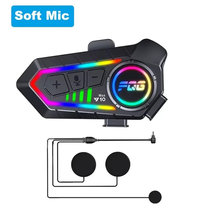 Y10 Max casque de moto Bluetooth 6.0 interphone CVC + DSP double réduction intelligente du bruitInte