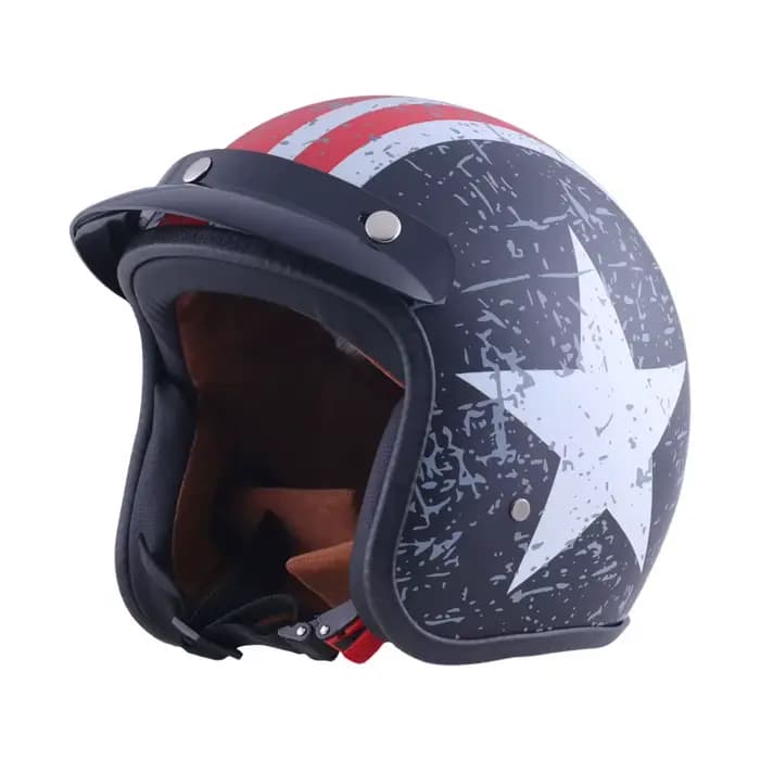 Casque de Moto rétro Vintage 3/4 visage ouvert DOT ECE approuvé en cuir PU Cascos Casque de Moto Cap