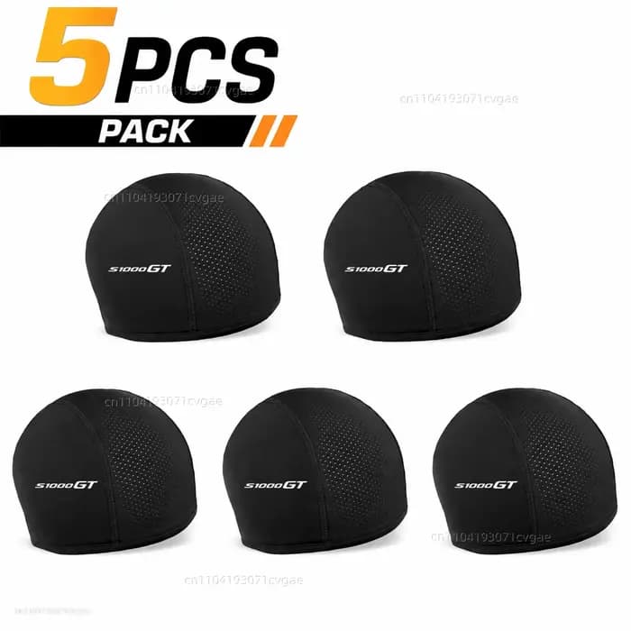 Lot de 5 bonnets intérieurs pour casque de moto, à séchage rapide, respirants, type bonnet de course