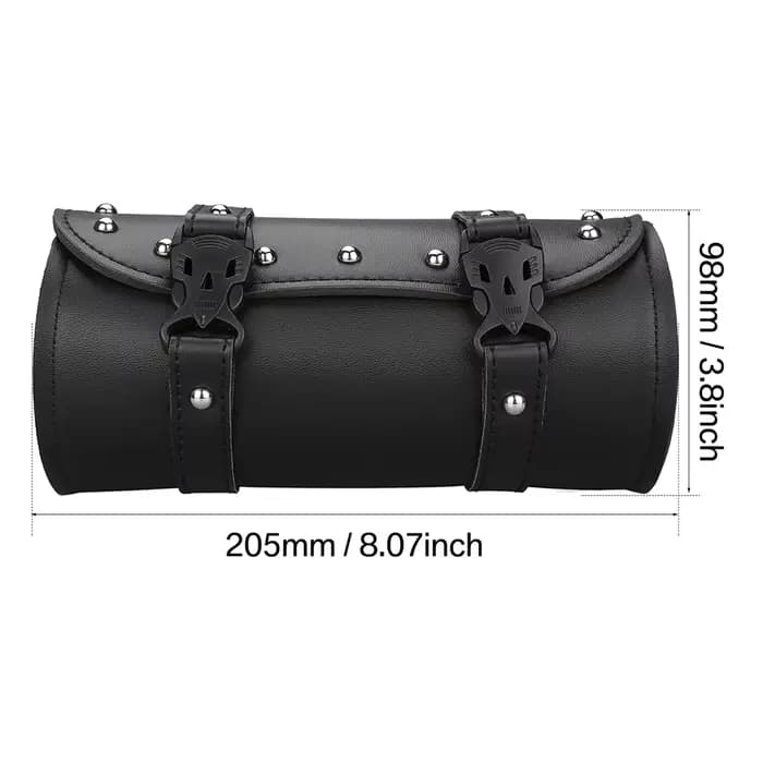 Sac de moto sacoches en cuir PU fourche avant queue sac à outils bagages pour Harley Chopper Bobber