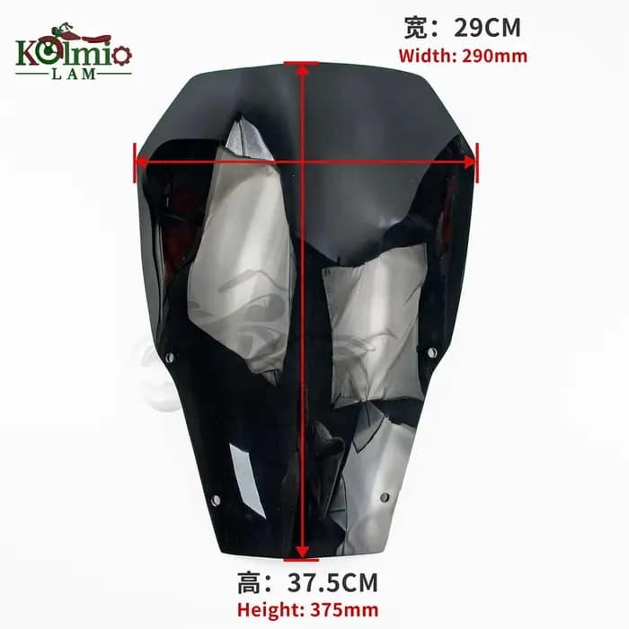 Pare-brise de moto 38cm adapté pour Yamaha 2004 - 2016 XT660R XT660 R XT 660R 2005 2006 2007 2008 20