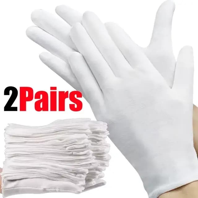 5 paires de gants de travail en coton blanc pour mains sèches, Film de manipulation, gants de SPA, g