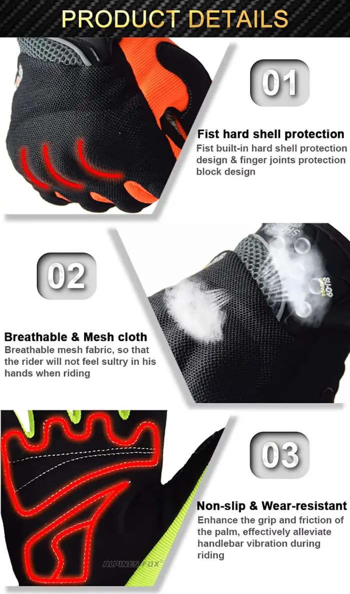 SUOMY-Gants de Moto de Course Respirants à Doigts Complets, Qualité Stylée, Décorée, Antidérapante,