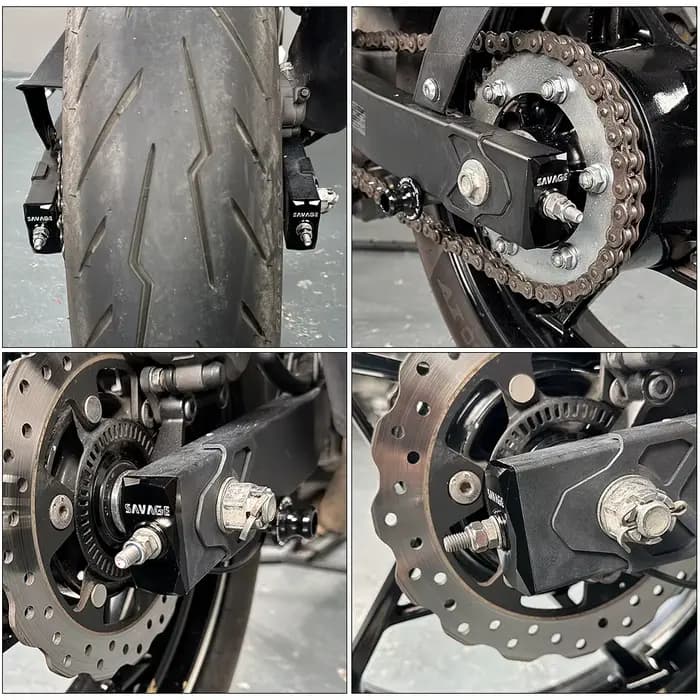 Embout de bras oscillant de réglage de chaîne, pour KAWASAKI NINJA 500 400 250/R/SL Z400 Z250 Z300 V