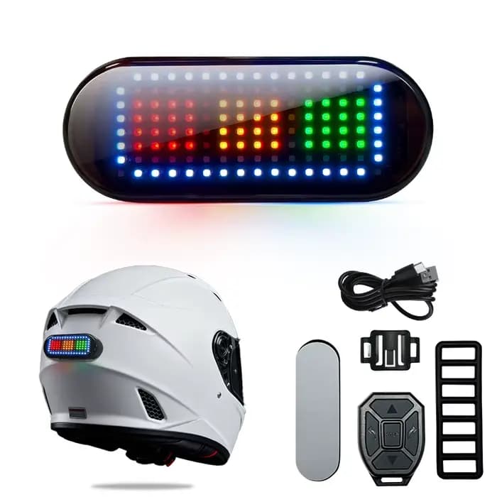 Feu arrière de moto programmable avec écran LED pour casque, affichage DIY pour conduite nocturne