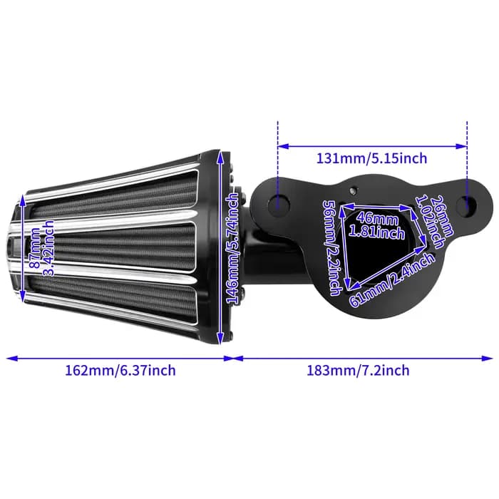 Nettoyeur d'admission de filtre à air noir pour moto, Harley, Touring, ocia, btSportster, XL1200, 88