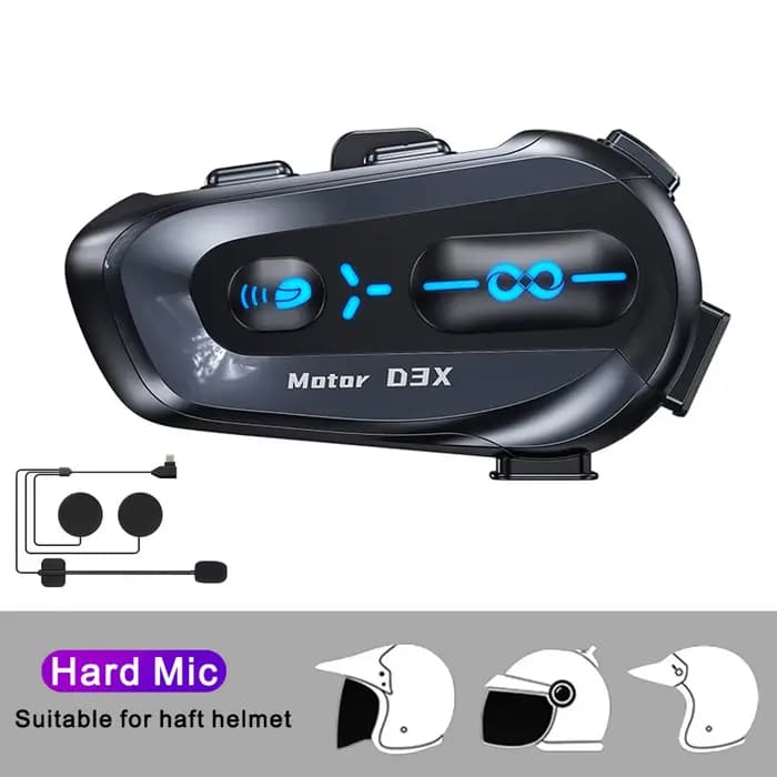 Casque de moto demi-duplex pour plusieurs personnes, interphone VAllemands, assistant vocal intellig