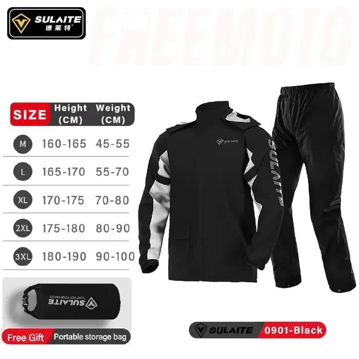 SULAITE combinaison de pluie moto équipement de pluie combinaison pour hommes et femmes vestes et pa