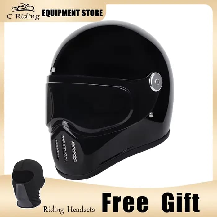C-Ridng Casque de moto intégral en fibre de carbone véritable certifié DOT avec lentille amovible fo
