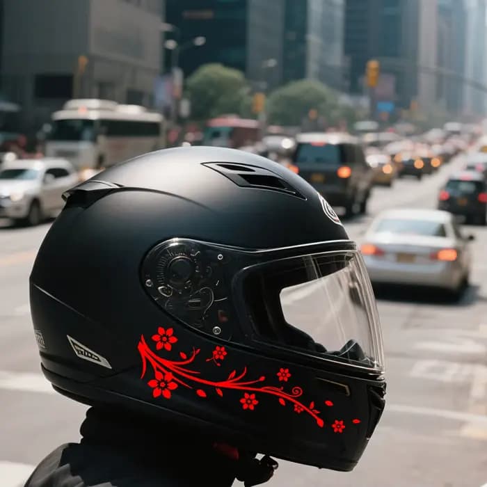 Un ensemble d'autocollants élégants à fleurs rouges avec des motifs floraux noirs et dégradés, parfa