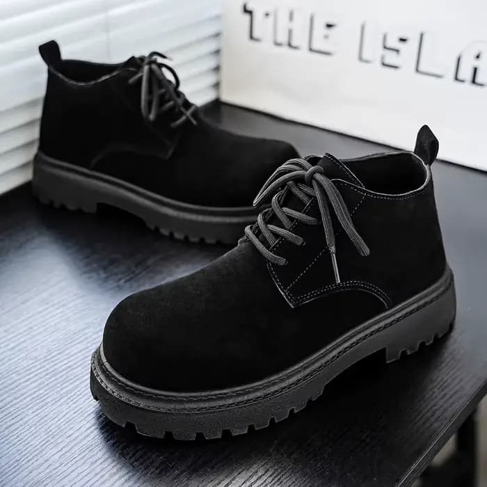 Bottines classiques pour hommes, chaussures décontractées à bout large, marque de luxe, chaussures d