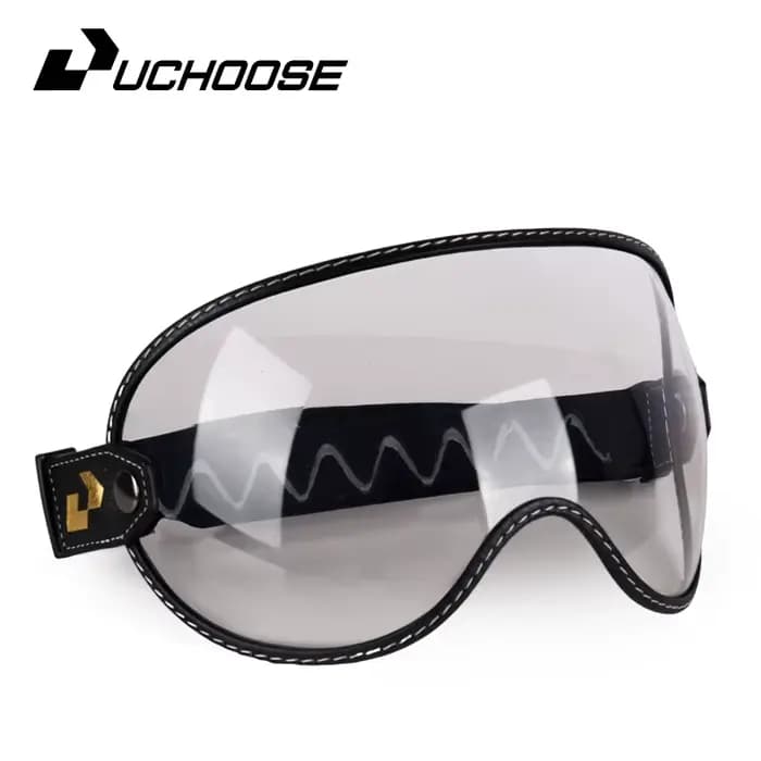 SOMAN-Demi-casque de moto rétro à visage ouvert, bouclier à bulles, visière, lentille, lunettes de s