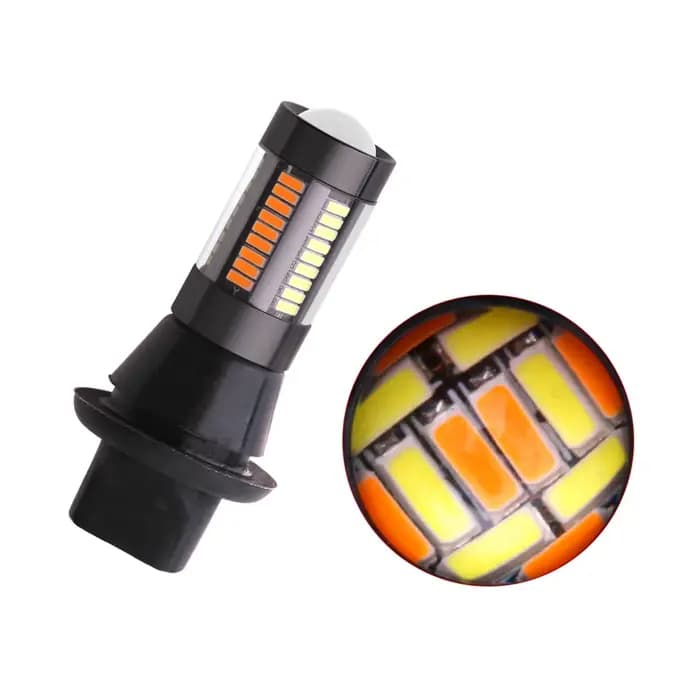 2 pièces double couleur 1156 BA15S BAU15S P21W PY21W T20 7440 ampoule LED Canbus DRL clignotants 401