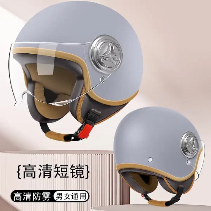 Casque de moto léger de style visage rétro 3/4 - Casque adulte. Convient aux hommes et aux femmes.