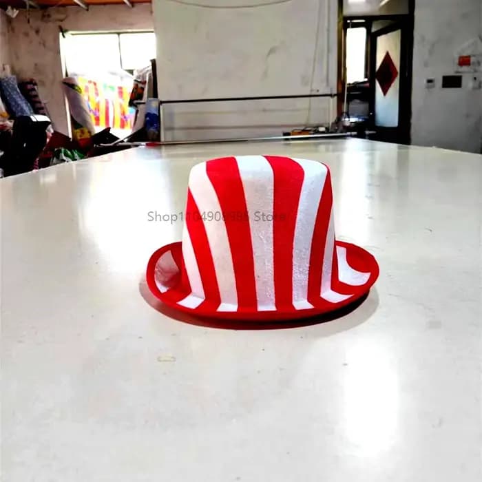 Chapeau de Clown Rayé Carnaval Amusant et Coloré, Polyvalent pour Jeu de Rôle, Accessoire de Perform