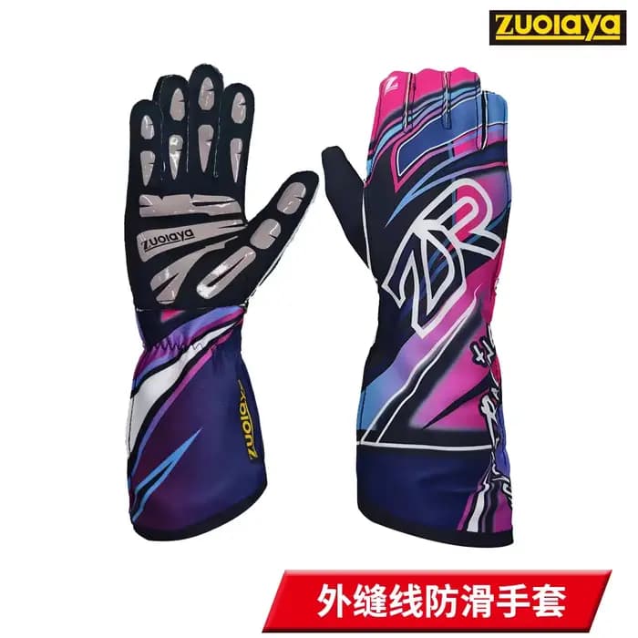 Gant de Kart de course, longs gants à couture extérieure, antidérapants, légers et fins, paume compl
