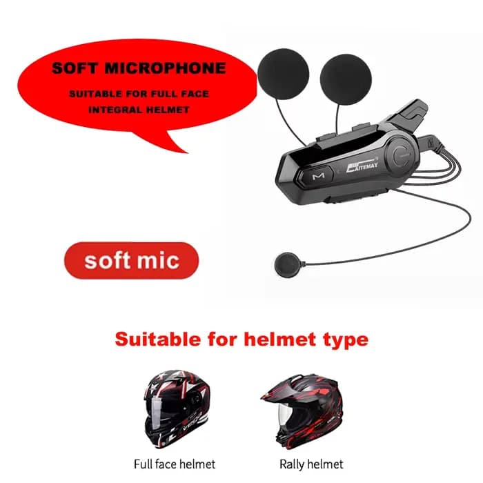 Intercom Bluetooth pour casque de moto X1 Plus pour 2 motards, interphone moto 1000M, casque sans fi
