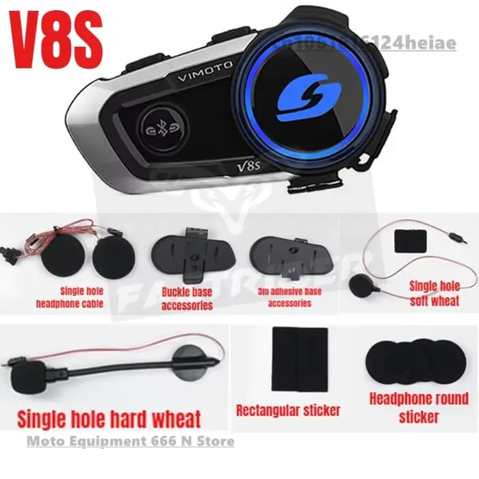 Casque de moto multifonction avec réduction du bruit, interphone Easy Rider, Bluetooth 5.0, IP67, V8