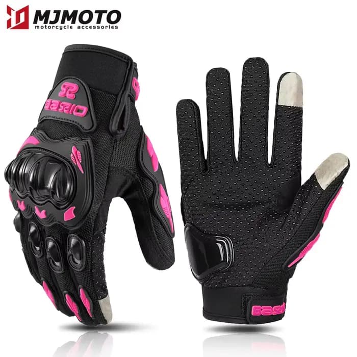 Gants de Moto d'été rose pour femmes, gants d'équitation de Moto respirants, fonction tactile Anti-c