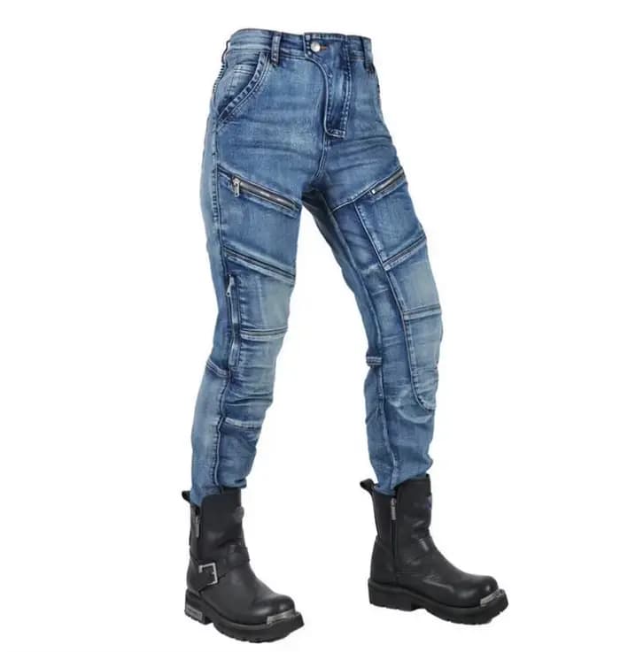 Jean de moto pour femmes, pantalon de moto élastique, pantalon de course avec protection
