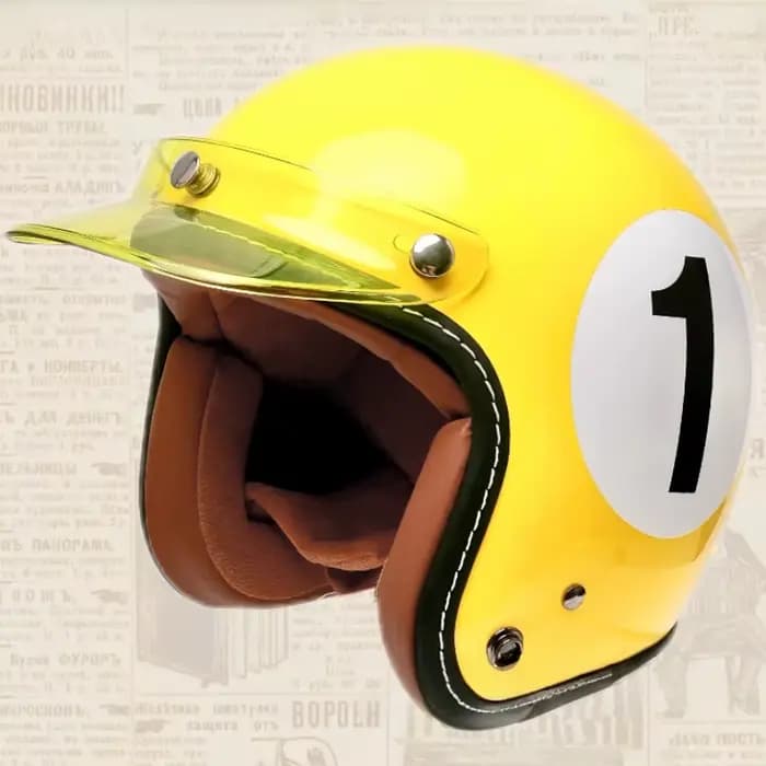 Lucky – casque de moto rétro numérique, trois quarts, pour hommes et femmes, demi-casque de moto éle
