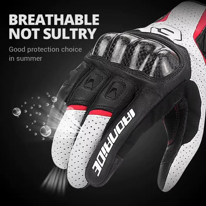 Gants de Moto en Fiber de carbone, cuir de vache, gants de Motocross, équipement de protection antid