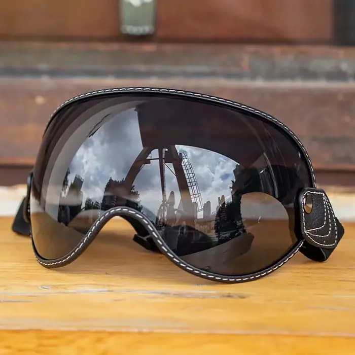 Lunettes de moto vintage, casques demi-visage, visière à bulles, équitation de vélo de course, pare-