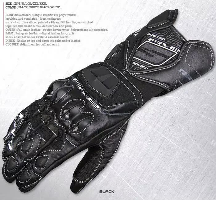 Gants de moto FIVE5 GLOVE RFX1 en fibre de carbone, longs, anti-chute, chauds, pour motards de cours