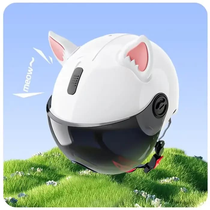 Décorations d'oreille de chat pour casque de moto, accessoires d'oreille pour Scooter, vélo, adhésif