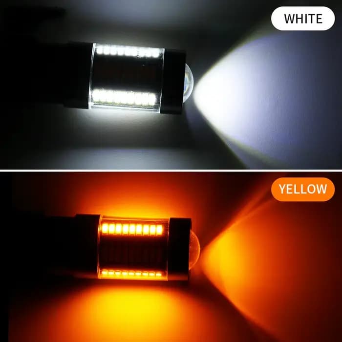2 pièces double couleur 1156 BA15S BAU15S P21W PY21W T20 7440 ampoule LED Canbus DRL clignotants 401