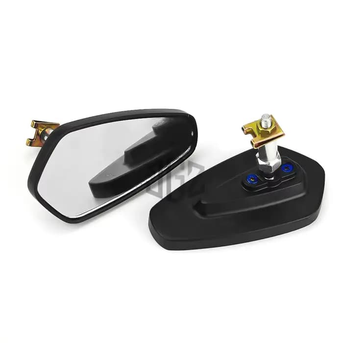 Rétroviseurs Latéraux en Aluminium CNC pour Moto, Paire de Verre Bleu et Blanc, Accessoires pour YAM