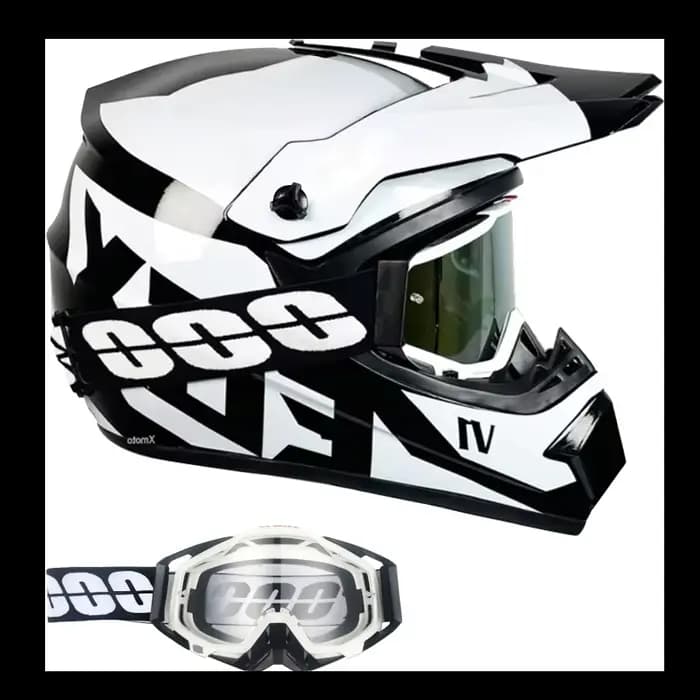 Casque Champion tout-terrain pour enfants Casque intégral MX et Dirt Bike certifié DOT avec lunettes